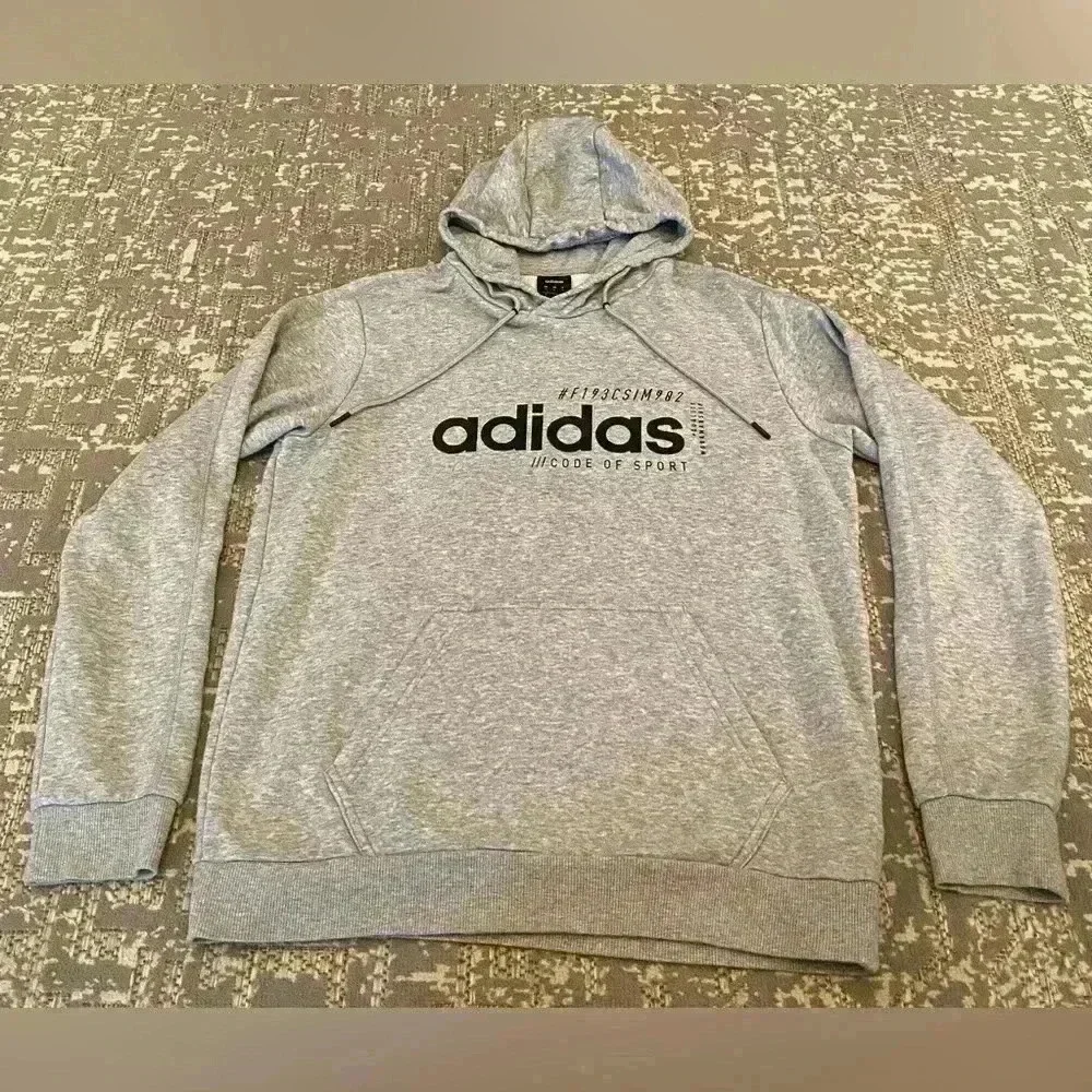 Adidas Men’s Hoodie sweatshirt‎ size Medium color Grey